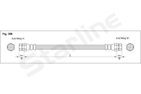 HA EE.1255 Starline Тормозной шланг STARLINE