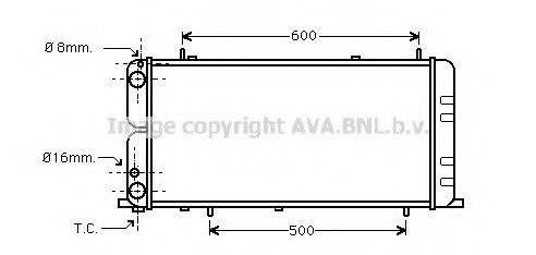 AI 2051 AVA COOLING Радіатор охолодження двигуна AUDI 100 1.8 MT/AT 79-90 (Ava)