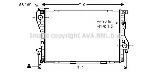 Радіатор охолодження BMW 5 E39 (95-)/7 E38 (94-) (вир-во AVA) BW 2176