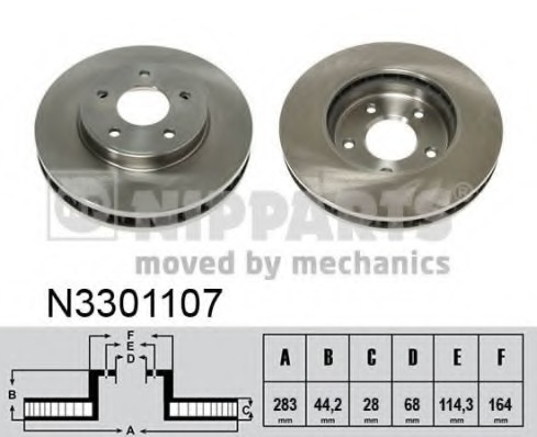 N3301107 NIPPARTS (Нидерланды) Гальмівний диск NIPPARTS