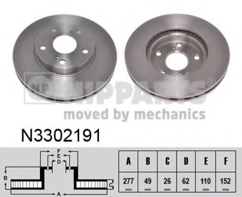 N3302191 NIPPARTS (Нидерланды) Тормозной диск NIPPARTS