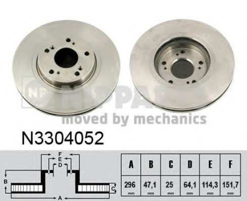 N3304052 NIPPARTS (Нидерланды) Гальмівний диск NIPPARTS