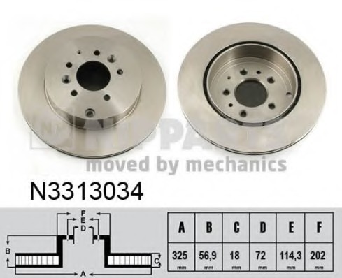 N3313034 NIPPARTS (Нидерланды) Тормозной диск NIPPARTS