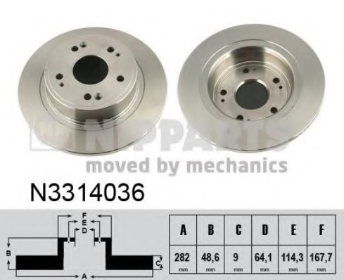 N3314036 NIPPARTS (Нидерланды) Тормозной диск NIPPARTS