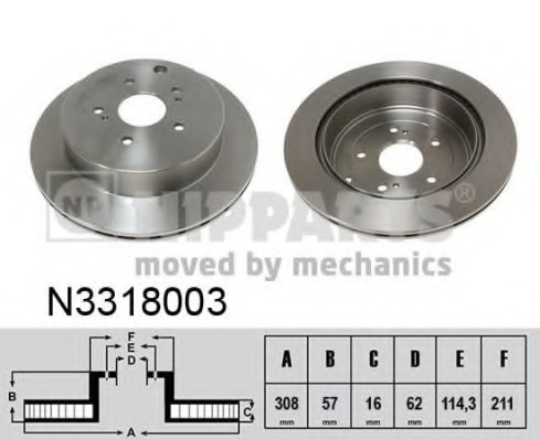 N3318003 NIPPARTS (Нидерланды) Гальмівний диск NIPPARTS