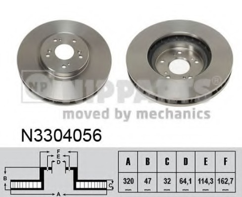 N3304056 NIPPARTS (Нидерланды) Тормозной диск NIPPARTS