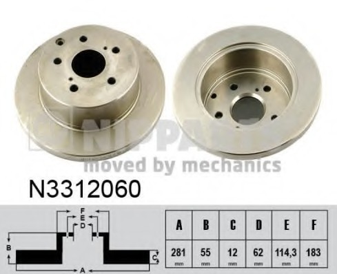 N3312060 NIPPARTS (Нидерланды) Гальмівний диск NIPPARTS