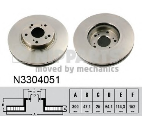 N3304051 NIPPARTS (Нидерланды) Гальмівний диск NIPPARTS