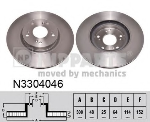 N3304046 NIPPARTS (Нидерланды) Тормозной диск NIPPARTS