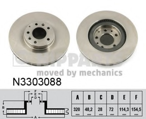 N3303088 NIPPARTS (Нидерланды) Гальмівний диск NIPPARTS