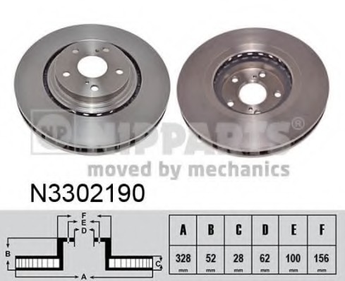 N3302190 NIPPARTS (Нидерланды) Тормозной диск NIPPARTS