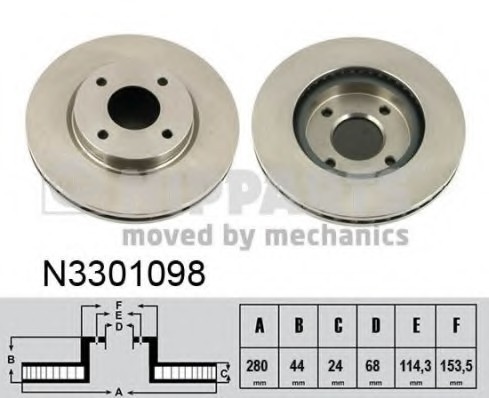 N3301098 NIPPARTS (Нидерланды) Тормозной диск NIPPARTS