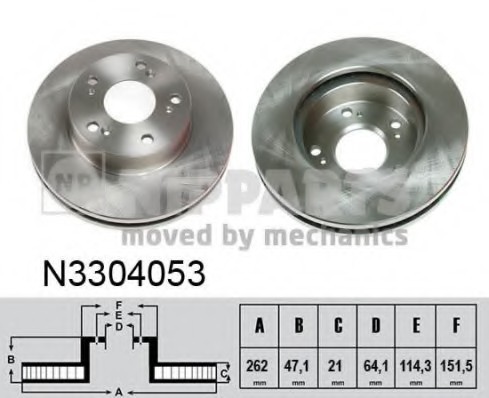 N3304053 NIPPARTS (Нидерланды) Тормозной диск NIPPARTS