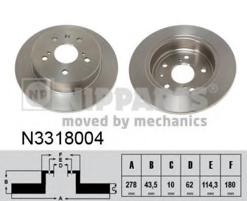 N3318004 NIPPARTS (Нидерланды) Тормозной диск NIPPARTS