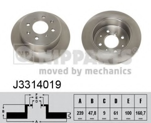 J3314019 NIPPARTS (Нидерланды) Тормозной диск NIPPARTS