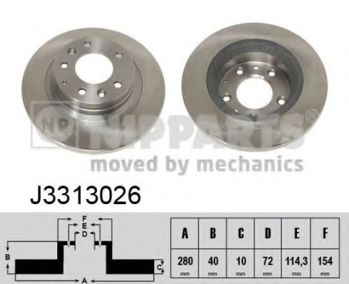 J3313026 NIPPARTS (Нидерланды) Тормозной диск NIPPARTS