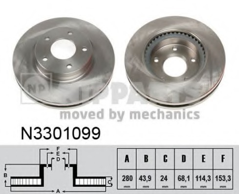 N3301099 NIPPARTS (Нидерланды) Гальмівний диск NIPPARTS