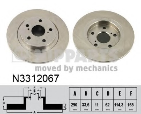 N3312067 NIPPARTS (Нидерланды) Гальмівний диск NIPPARTS