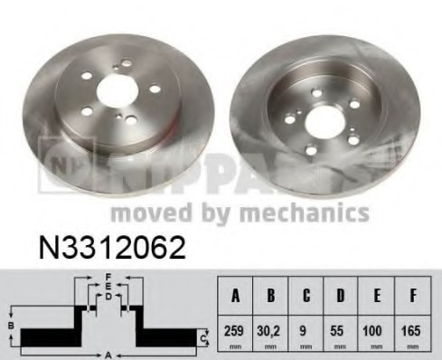 N3312062 NIPPARTS (Нидерланды) Гальмівний диск NIPPARTS