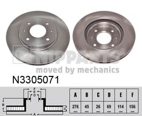 N3305071 NIPPARTS (Нидерланды) Тормозной диск NIPPARTS