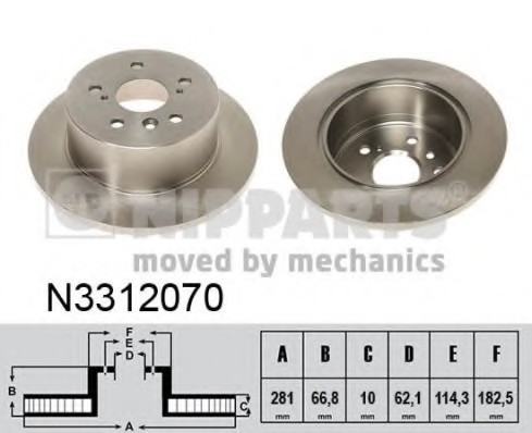 N3312070 NIPPARTS (Нидерланды) Гальмівний диск NIPPARTS