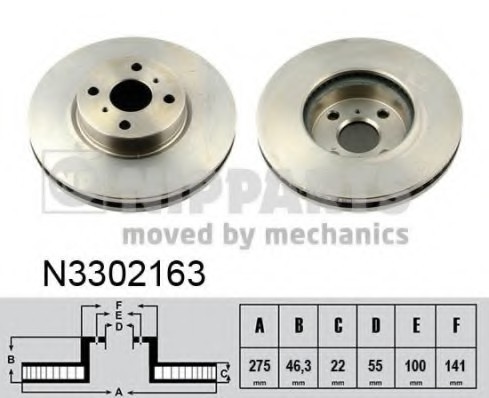 N3302163 NIPPARTS (Нидерланды) Гальмівний диск NIPPARTS