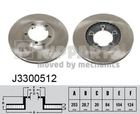 J3300512 NIPPARTS (Нидерланды) Гальмівний диск Nipparts