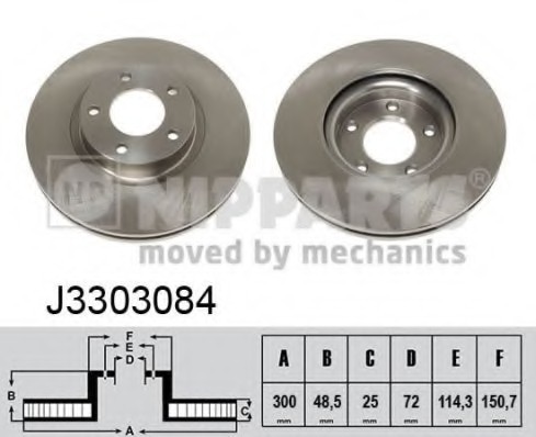 J3303084 NIPPARTS (Нидерланды) Тормозной диск NIPPARTS