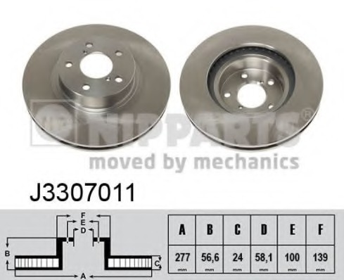 J3307011 NIPPARTS (Нидерланды) Тормозной диск NIPPARTS