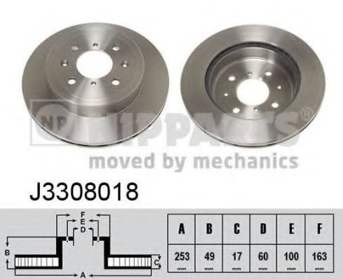 J3308018 NIPPARTS (Нидерланды) Гальмівний диск NIPPARTS