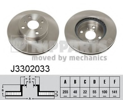 J3302033 NIPPARTS (Нидерланды) Тормозной диск NIPPARTS