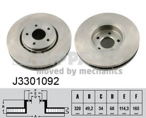 J3301092 NIPPARTS (Нидерланды) Гальмівний диск NIPPARTS