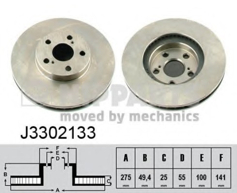 J3302133 NIPPARTS (Нидерланды) Гальмівний диск NIPPARTS