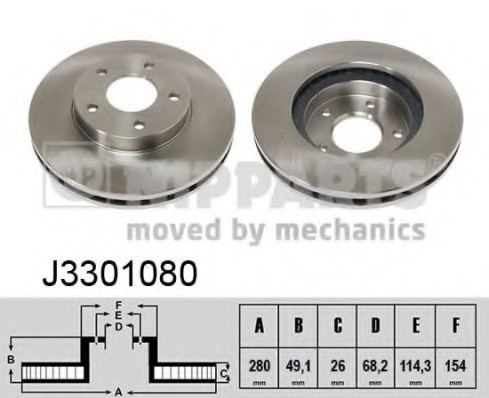 J3301080 NIPPARTS (Нидерланды) Тормозной диск NIPPARTS