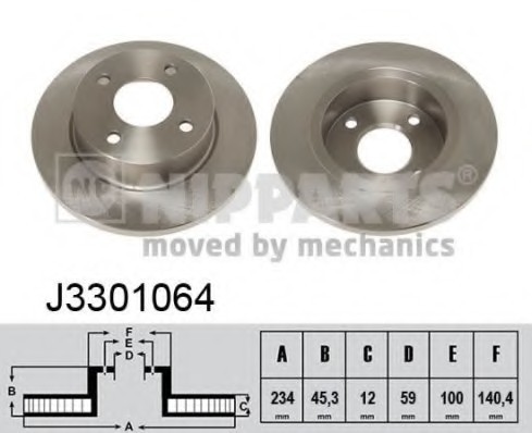 J3301064 NIPPARTS (Нидерланды) Тормозной диск NIPPARTS