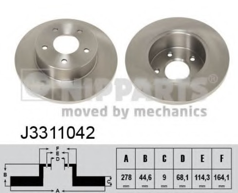 J3311042 NIPPARTS (Нидерланды) Тормозной диск NIPPARTS