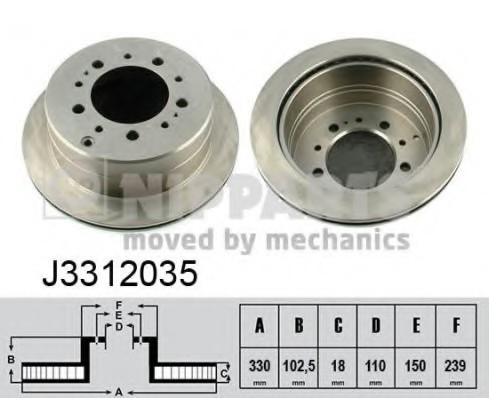 J3312035 NIPPARTS (Нидерланды) Тормозной диск NIPPARTS