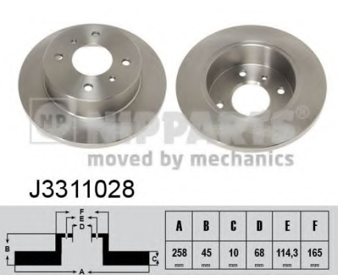 J3311028 NIPPARTS (Нидерланды) Гальмівний диск NIPPARTS