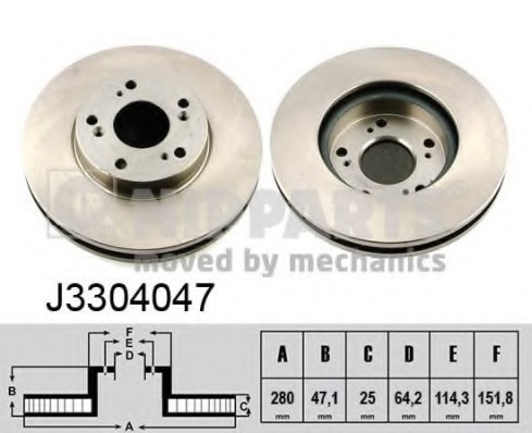 J3304047 NIPPARTS (Нидерланды) Тормозной диск NIPPARTS