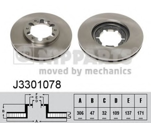 J3301078 NIPPARTS (Нидерланды) Тормозной диск NIPPARTS