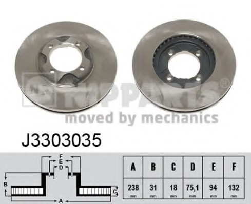 J3303035 NIPPARTS (Нидерланды) Гальмівний диск NIPPARTS