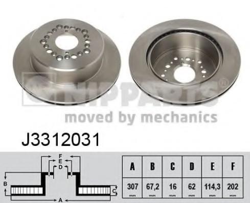 J3312031 NIPPARTS (Нидерланды) Тормозной диск NIPPARTS