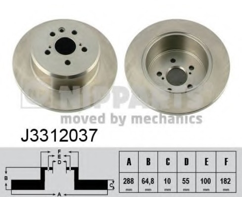 J3312037 NIPPARTS (Нидерланды) Тормозной диск NIPPARTS