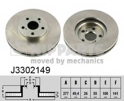 J3302149 NIPPARTS (Нидерланды) Тормозной диск NIPPARTS