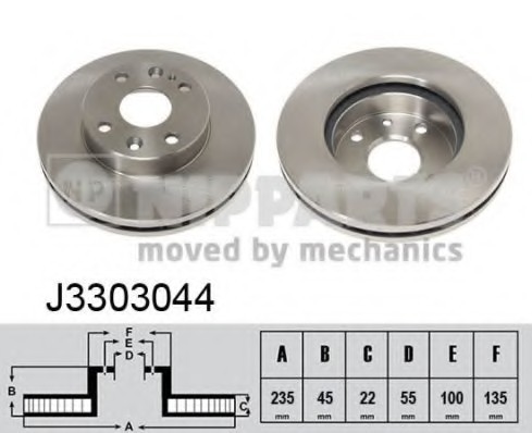 J3303044 NIPPARTS (Нидерланды) Тормозной диск NIPPARTS