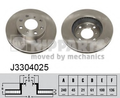 J3304025 NIPPARTS (Нидерланды) Тормозной диск NIPPARTS