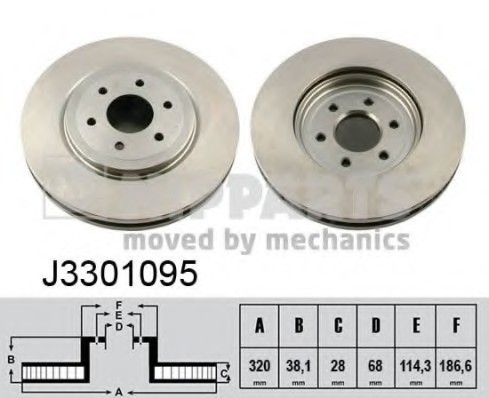 J3301095 NIPPARTS (Нидерланды) Гальмівний диск NIPPARTS