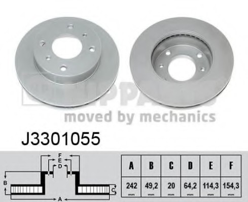 J3301055 NIPPARTS (Нидерланды) Гальмівний диск NIPPARTS