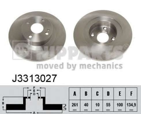 J3313027 NIPPARTS (Нидерланды) Тормозной диск NIPPARTS