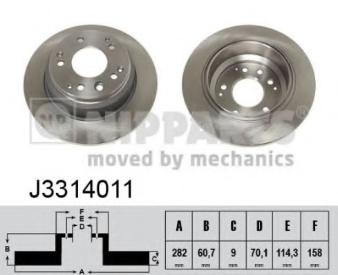 J3314011 NIPPARTS (Нидерланды) Тормозной диск NIPPARTS